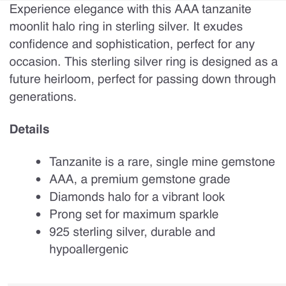 AAA Tanzanite and diamond ring - Picture 5 of 6
